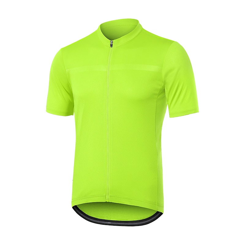 Men's Cycling Jersey Solid Color Short Sleeve Bike Jersey Top with 3 Rear Pockets Mountain Bike MTB Road Bike Cycling Reflective Strips Wicking Comfortable Elastic Sports Black White Army Green2