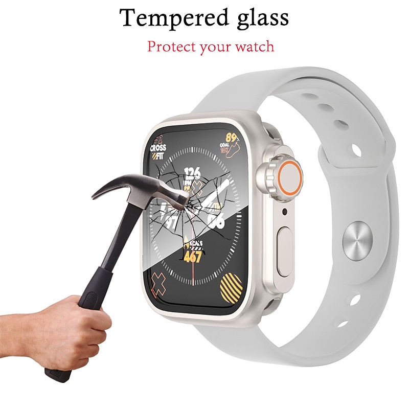 Watch Case Compatible with Apple Watch Series 8 7 41mm 45mm / Series 6 5 4 SE 40mm 44mm / Series 3 2 1 38mm 42mm Scratch Resistant All Around Protective HD Clear Tempered Glass / PC Watch Cover3