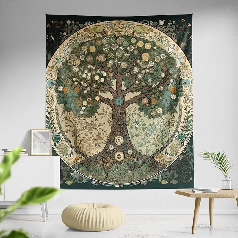 Tree of Life Mandala Hanging Tapestry Wall Art Bohemian Large Tapestry Mural Decor Photograph Backdrop Blanket Curtain Home Bedroom Living Room Decoration4