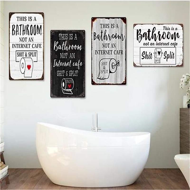1pc Sarcastic Metal Tin Sign Bathroom Decor Wall Decor Signs This Is Bathroom Not An Internet 20x30cm/8''x12''