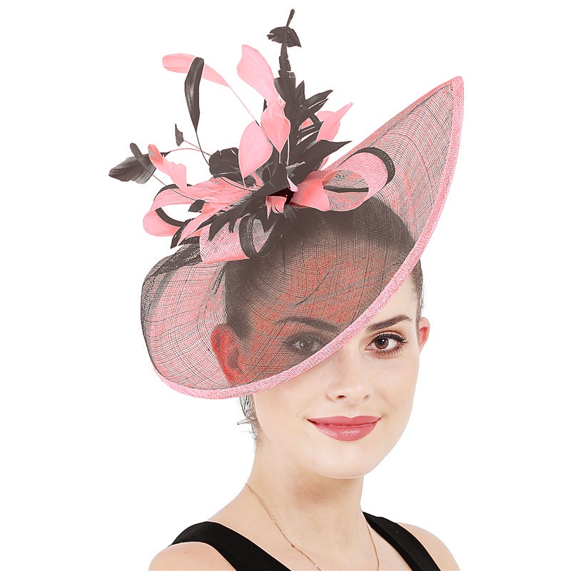 Fascinators Hats Headpiece Sinamay Formal Kentucky Derby Horse Race Ladies Day Church Elegant Vintage Glam With Feather Headpiece Headwear2