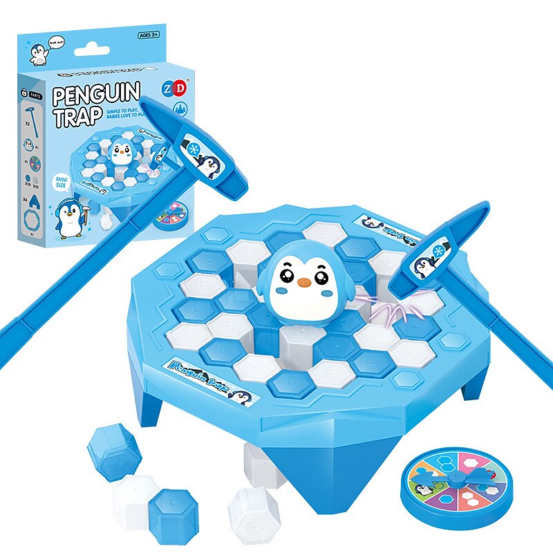 Interactive Penguin Ice Pounding Table Game - Knock Down the Ice Block Wall and Save the Penguins!