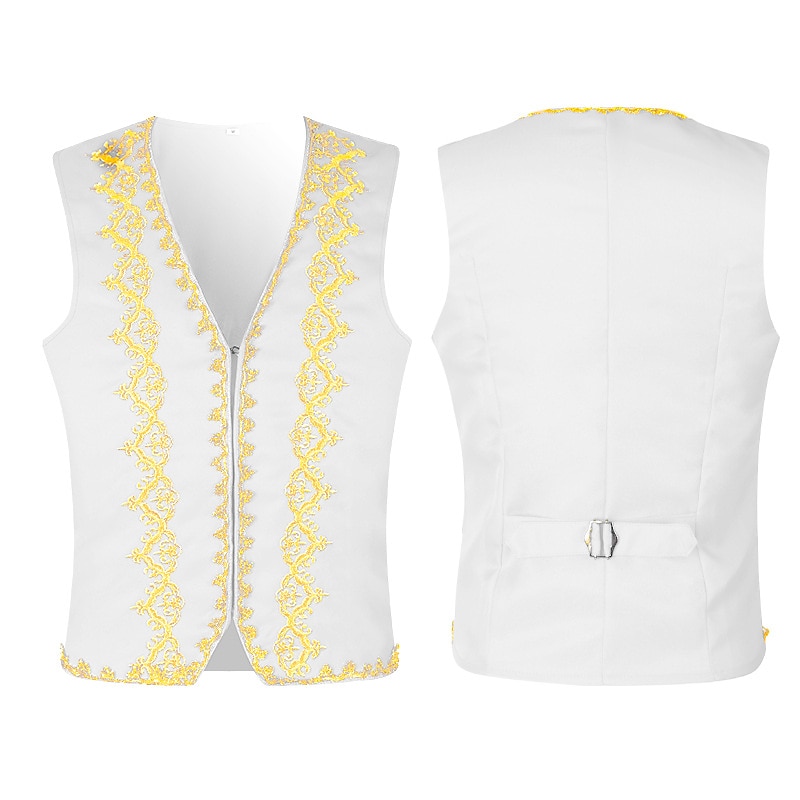 Vintage Steampunk 17th Century Masquerade Vest Waistcoat Prince Jacquard Jacquard Fancy Dress Men's Halloween Carnival Masquerade Party / Evening Carnival of Venice Adults' Vest2