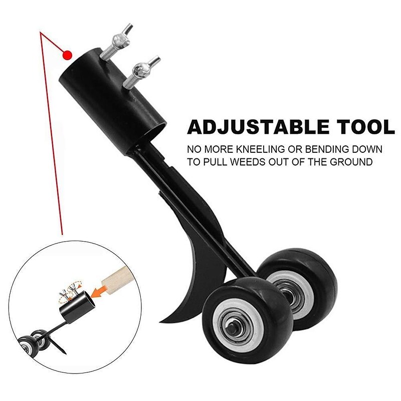 Weed Puller Tool with Wheels, Stand Up Weeding Tools for Garden Patio Backyard Lawn Sidewalk Driveways Weeds2