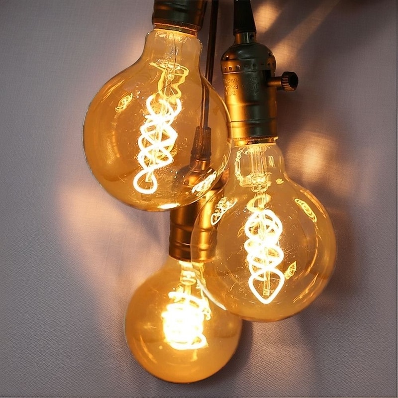 3pcs 2pcs 1pcs Retro Edison Bulb E27 220V 40W Light Bulb G80 Filament Vintage Ampoule Incandescent Spiral Lamp Home Decor