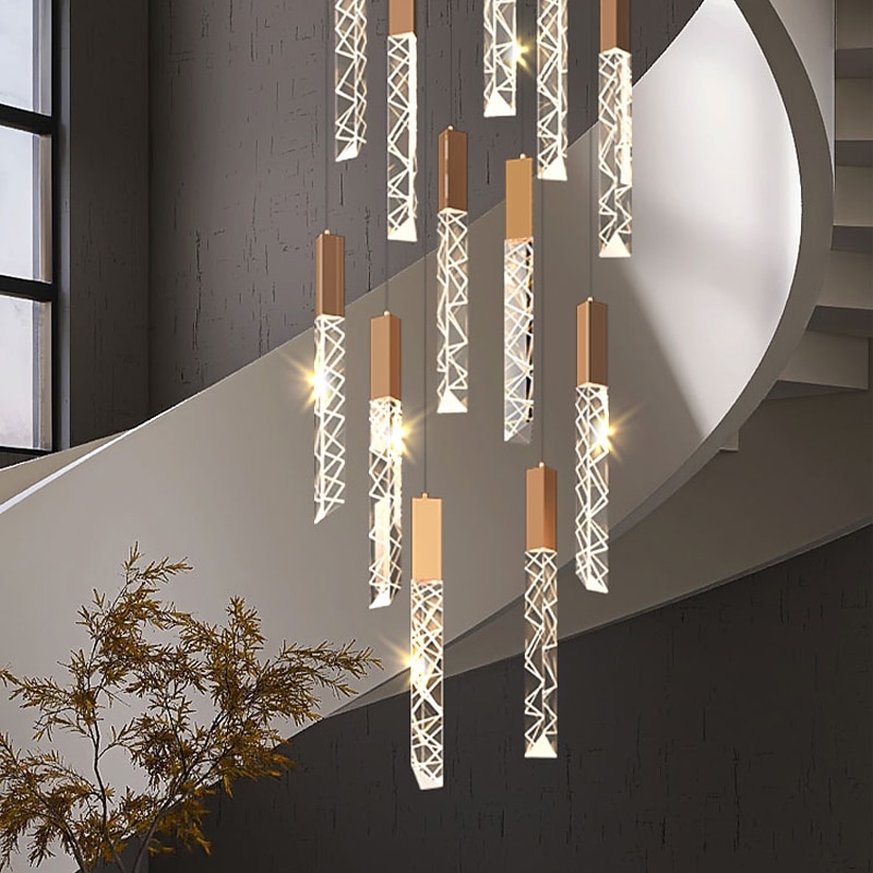 LED Pendant Light Dimmable 1/2/3/6 Head Crystal Modern Kitchen Island Light Fixture,Adjustable Pendant Lighting for Kitchen Island,Black Gold Led Chandelier for Dining Room,Bedroom 110-240V