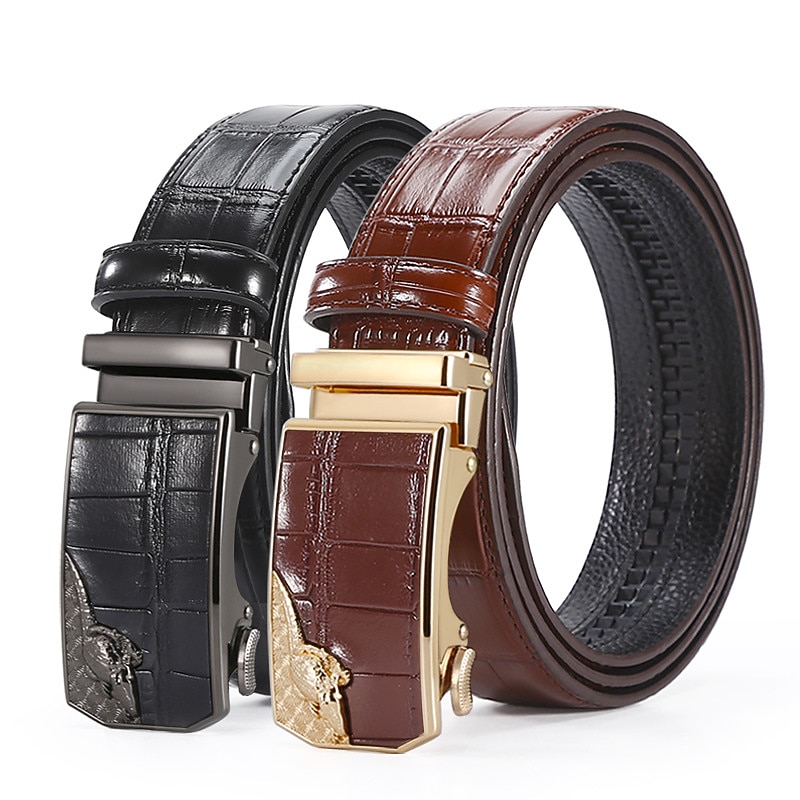 Men's Faux Leather Belt PU Belt Silver Black Alloy Plain Daily Wear Going out Weekend