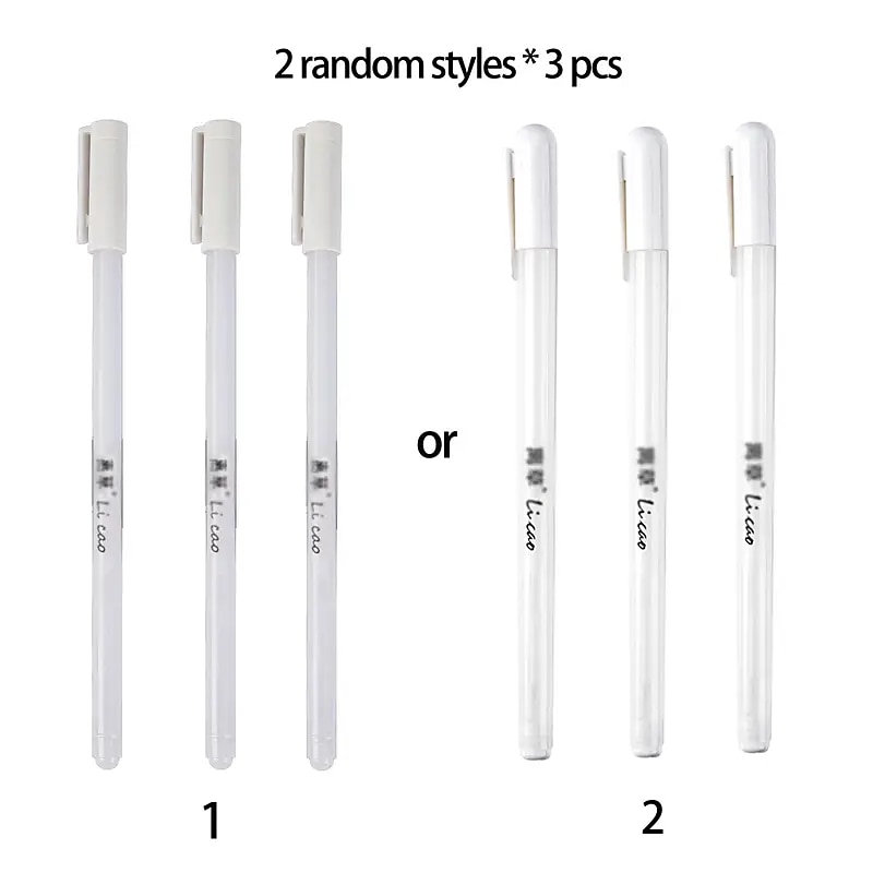 3pcs of Bright White Highlighter Pens - Make Your Writing Stand Out!3