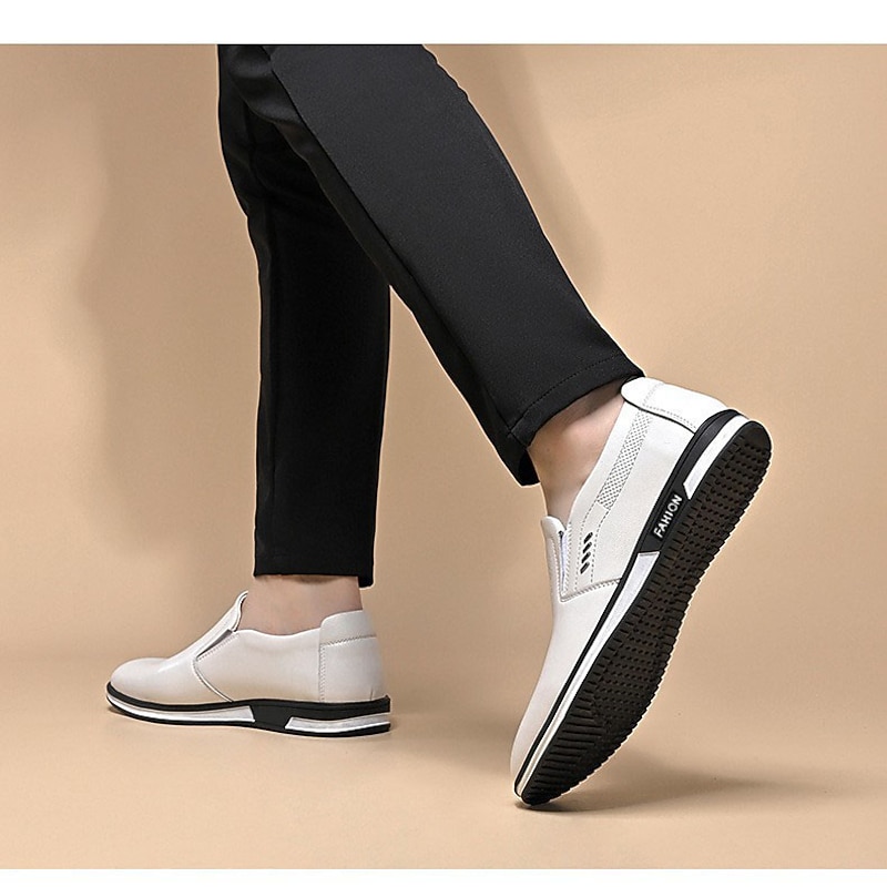 Men's White Slip-On Loafers – Casual Lightweight Breathable Shoes for Summer Walking and Outdoor Activities3