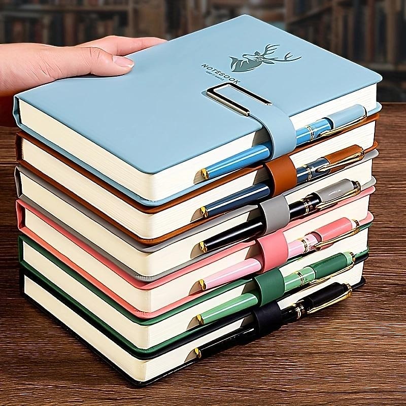 Notebook Super Thick College Students A5 Leather Business Notepad Thick Retro Simple Diary Creative Wholesale, Back to School Gift (Excluding Pens)