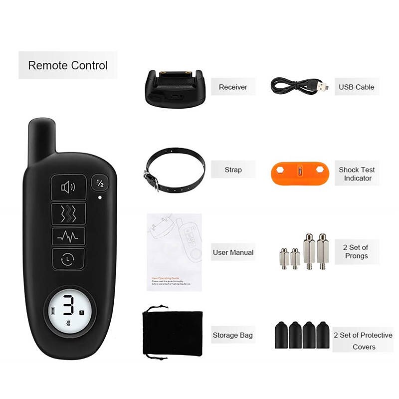 400M Dog Training Collar Waterproof Dog Trainer Rechargeable Remote Control Smart Dog Electric Collar3