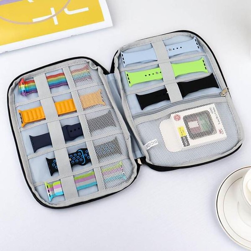 Smart Watch Band Storage Organizer Multifunction Portable Watch Strap Box for Apple Watch Travel Pouch Bag Holds 10-15 Bands4