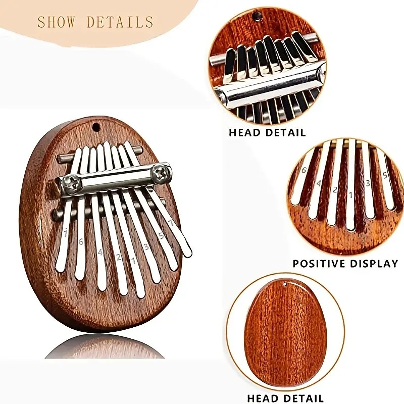 8 Key Mini Kalimba High Quality Exquisite Finger Thumb Piano Marimba Musical Good Accessory Pendant Gift