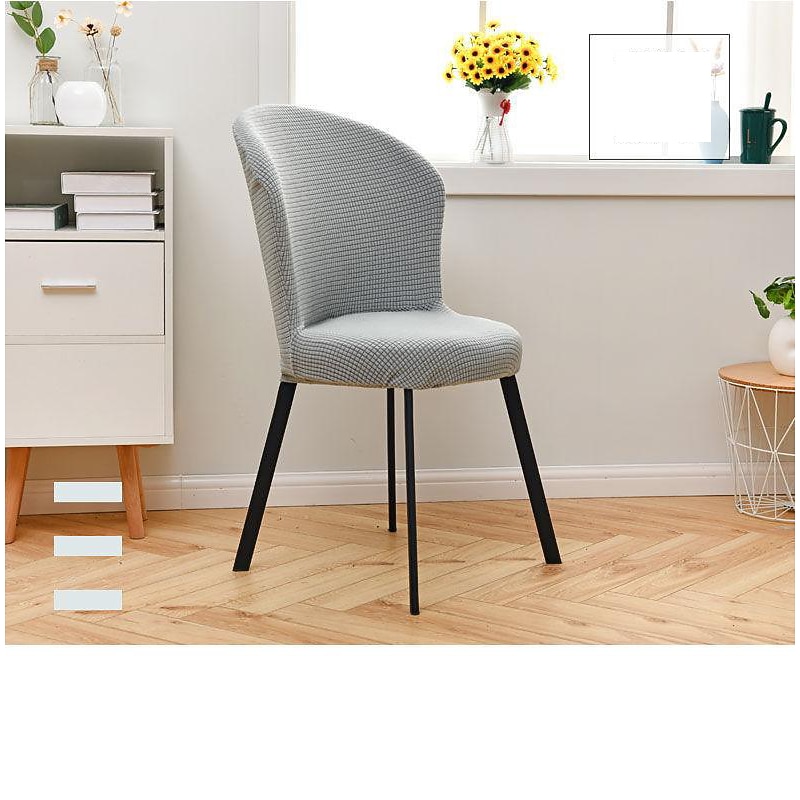 Stretch Dining Chair Cover Slipcover Round Seat Armless Wingback Chair Cover Protector Cover for Dining Room Home DecorWashable2