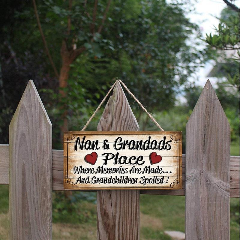 1pc Wooden Plaques With Sayings Nan And Grandads Place Sign Plaque Wall Hanging Sing Hanging Plaques Wall Decor For Home Room Garden Decor2