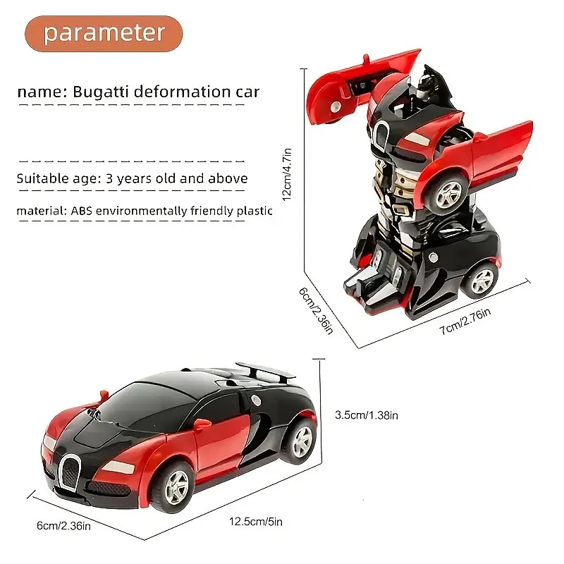 One Button Deformation Toy Car Inertial Collision Automatic Conversion Robot For Children4