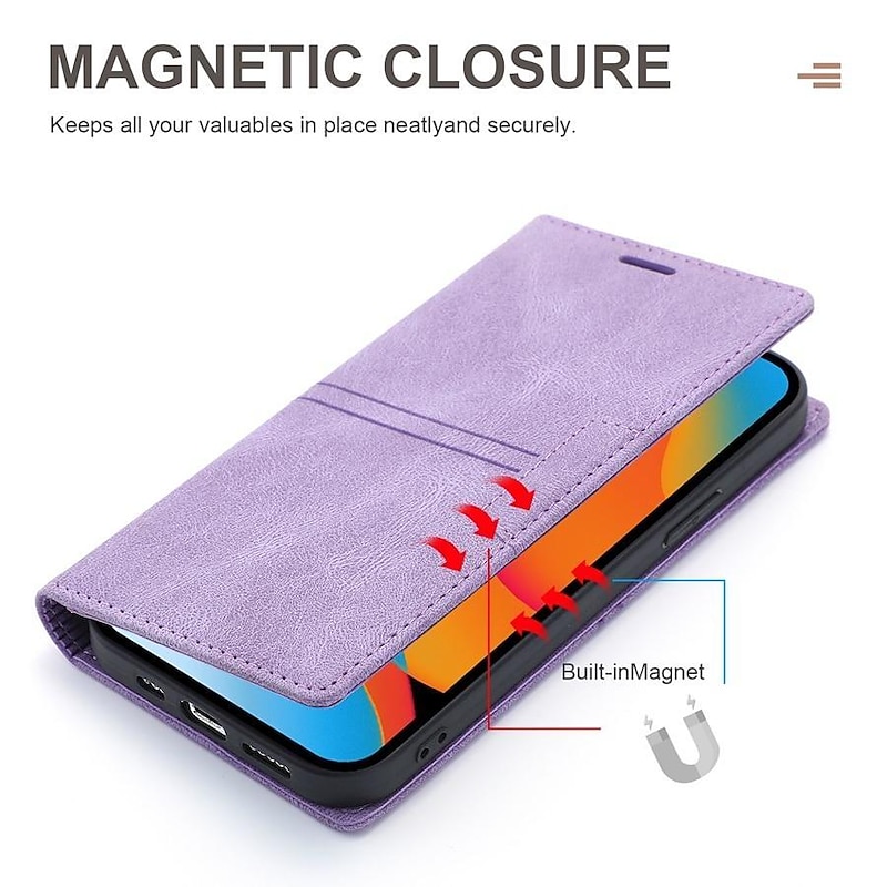 Phone Case For iPhone 17 Pro Max 17 Air 16 15 14 Pro Max Plus 13 12 11 Pro Max Mini Wallet Case Flip Cover with Stand Holder Magnetic Full Body Protective Solid Color TPU PU Leather4