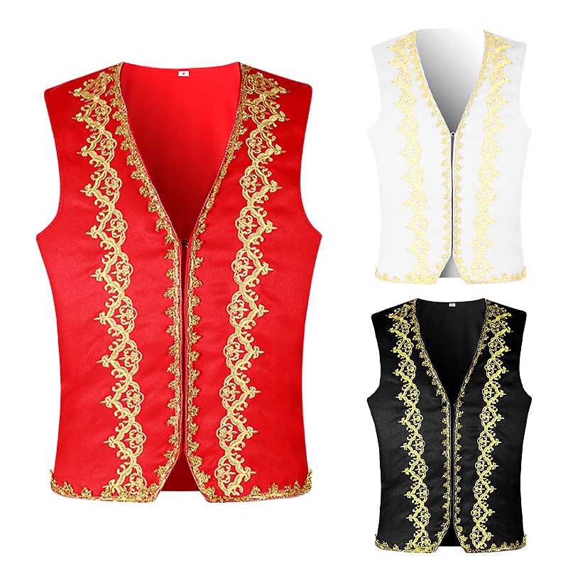 Vintage Steampunk 17th Century Masquerade Vest Waistcoat Prince Jacquard Jacquard Fancy Dress Men's Halloween Carnival Masquerade Party / Evening Carnival of Venice Adults' Vest