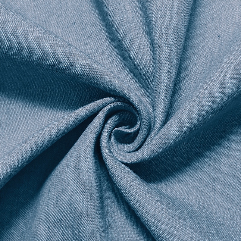 Men's Shirt Chambray Shirt Calico Shirt Summer Shirt Denim Shirt Dark Navy Navy Blue Light Blue Short Sleeve Graphic Prints Standing Collar Casual Daily Drawstring Clothing Apparel Fashion Casual4