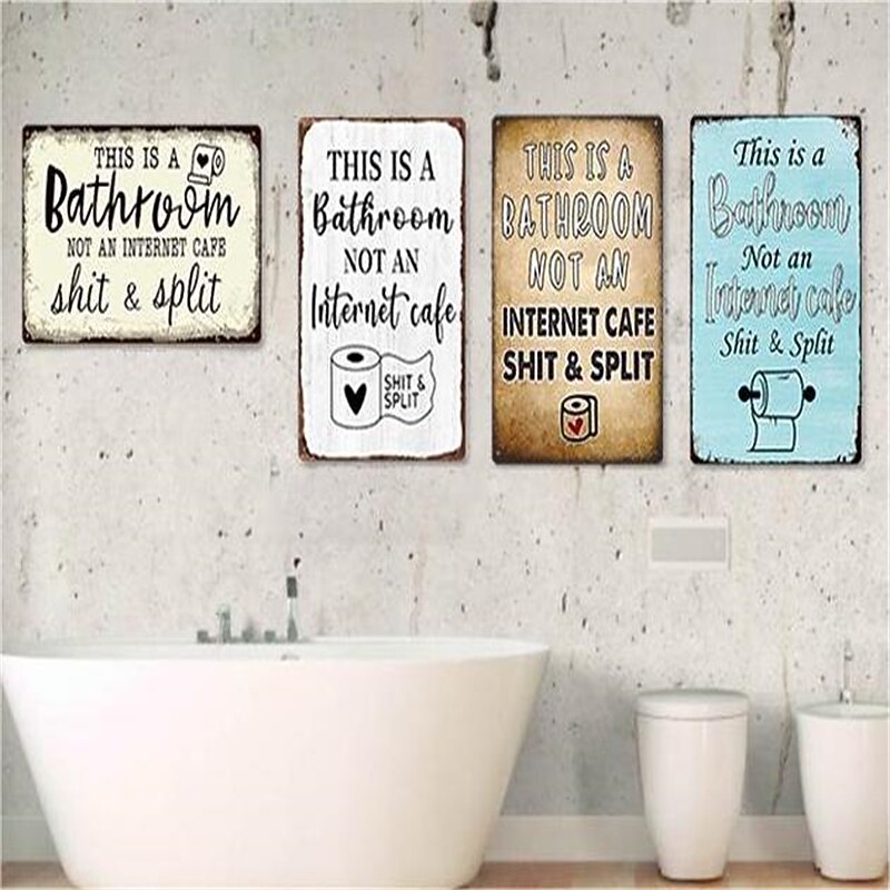 1pc Sarcastic Metal Tin Sign Bathroom Decor Wall Decor Signs This Is Bathroom Not An Internet 20x30cm/8''x12''3