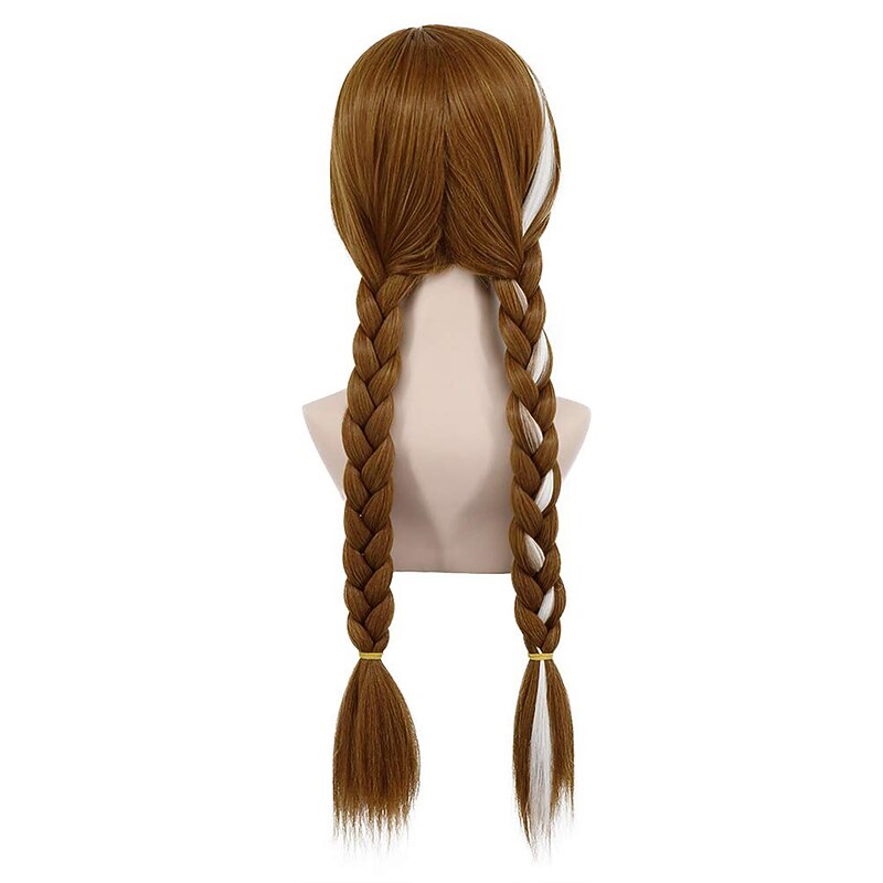 Oktoberfest Beer Cosplay Wigs Long Brown Cosplay Weaving Double tail Braided Hair Wigs Synthetic Wig Costume2