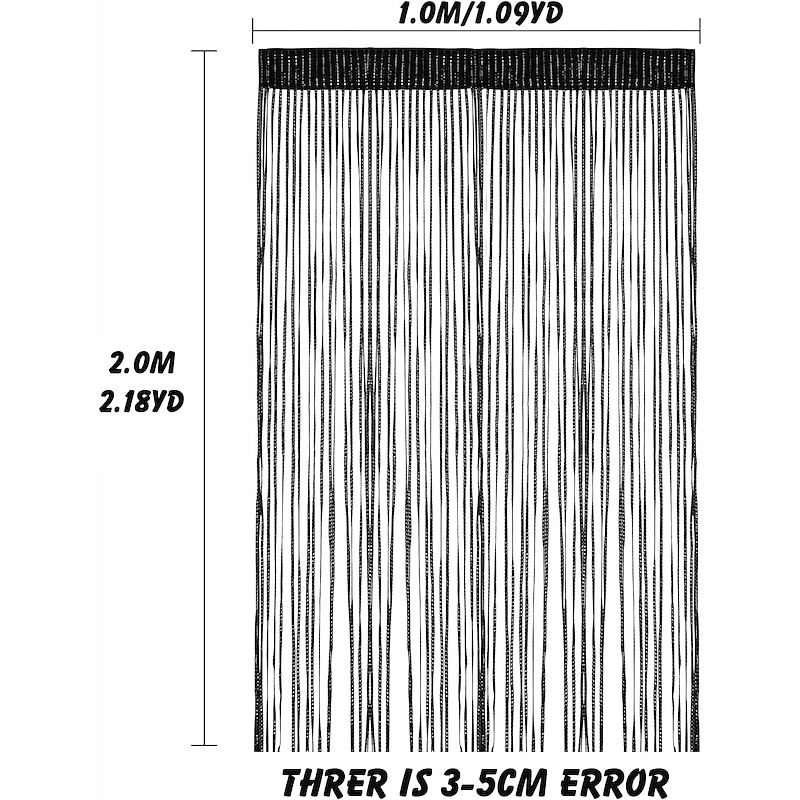 String Curtains Sparkle Door Curtain Fly Curtain Rod Pocket,Curtains Panel Divider Window Door Fly Screen for Door Wall and Window Decoration,100*200cm3