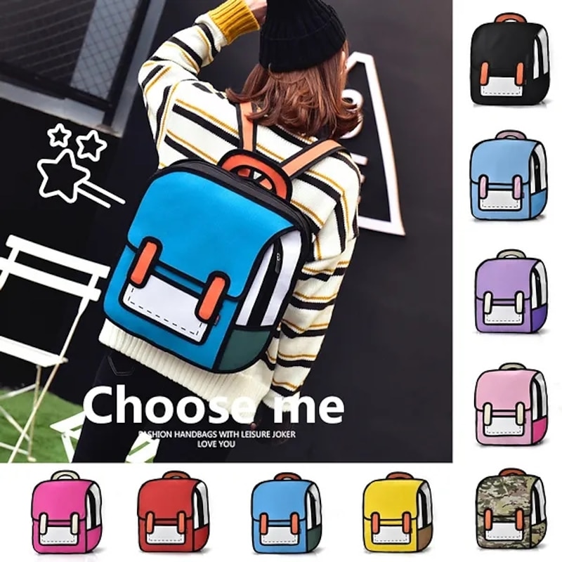 Mini Backpack Student 3D Backpack Fashion Two-Dimensional Teenager Boys Girls Trend Backpack For School Opens, Back to School Gift