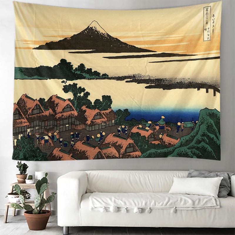 Ukiyo-e Japan Art Hanging Tapestry Architecture Wave Wall Art Large Tapestry Mural Decor Photograph Backdrop Blanket Curtain Home Bedroom Living Room Decoration4