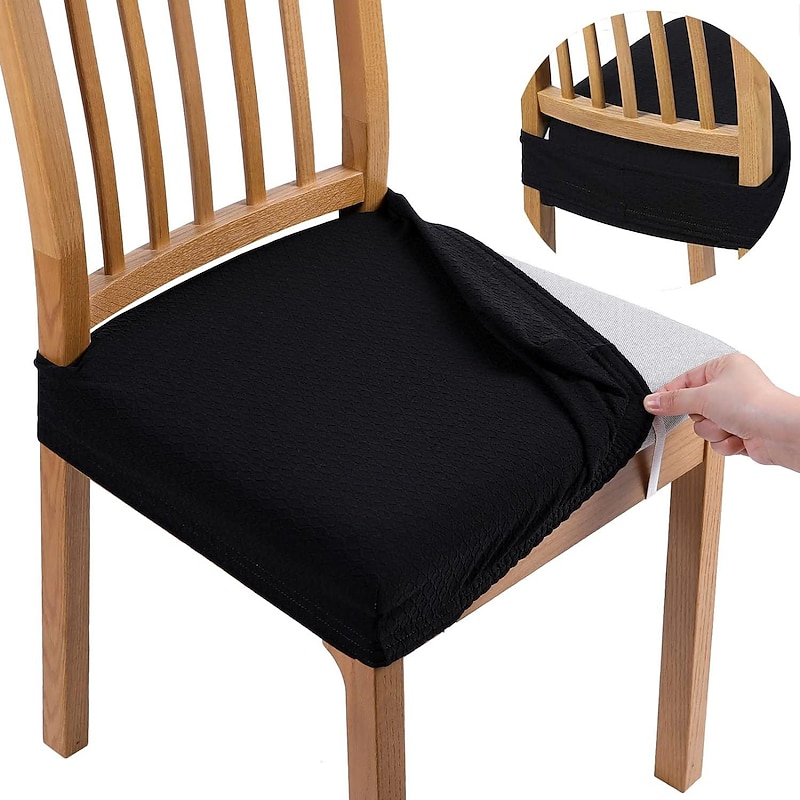 Seat Covers for Dining Room Burgundy Stretch Chair Seat Slipcover Elastic Chair Protector For Dinning Party Hotel Wedding Soft Removable Washable4