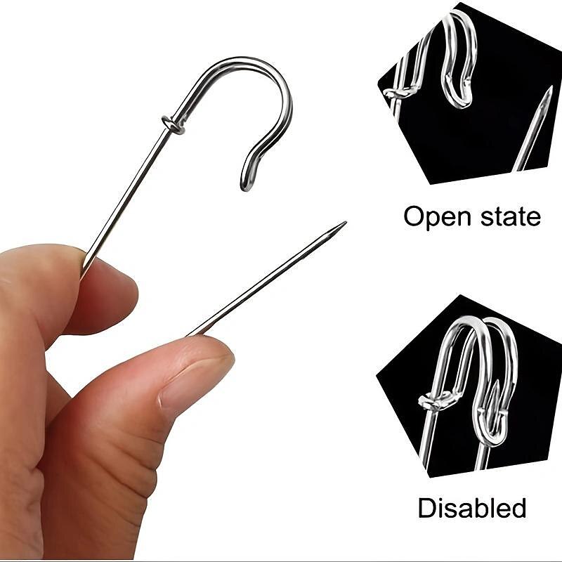 20pcs Large Safety Pins, 2.75" Heavy Duty Blanket Pins Bulk Steel Spring Lock Pins Fasteners For Blankets Crafts Skirts Kilts Brooch Making2