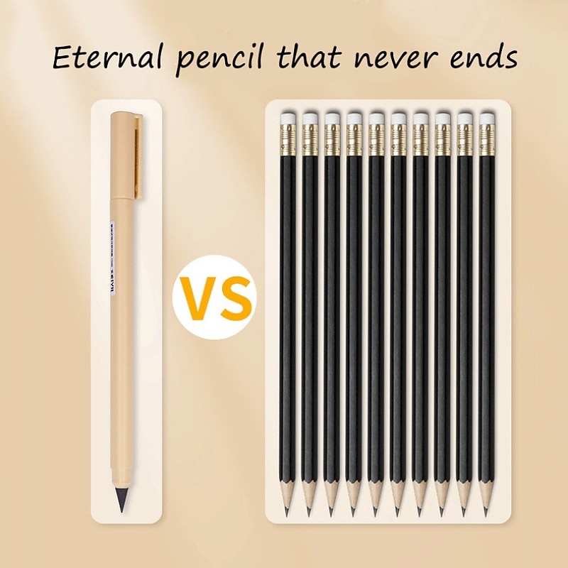 5PC Eternal Pencil Erasable Pencil No Ink Free Sharpening Unlimited Writing Pencils Macaron-Colored Technology Eternal Pencils school Stationery Office Supplies3