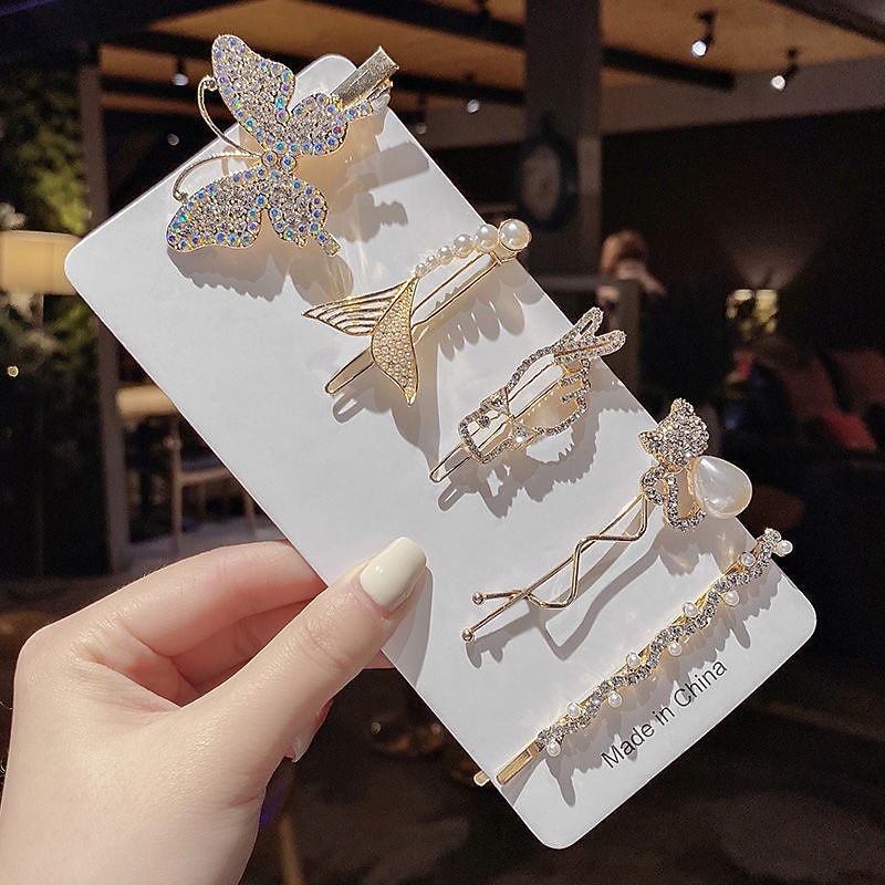 Women's Hair Clip Set For Party Evening Daily Rhinestone Alloy4