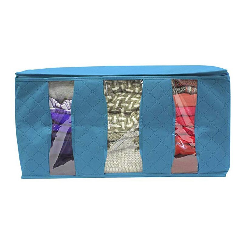 Large Capacity Clothes Storage Bag Organizer with Reinforced Handle Thick Fabric for Comforters Blankets Bedding Foldable with Sturdy Zipper 61X33X31cm4
