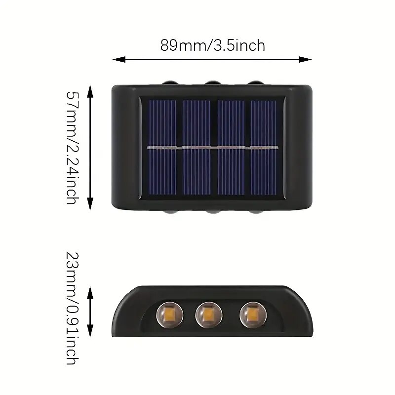 2 PCS Solar Double Head Wall Light Outdoor Garden Light Waterproof Outdoor Up And Down Light Wall Decoration Garden Light External Wall Light4