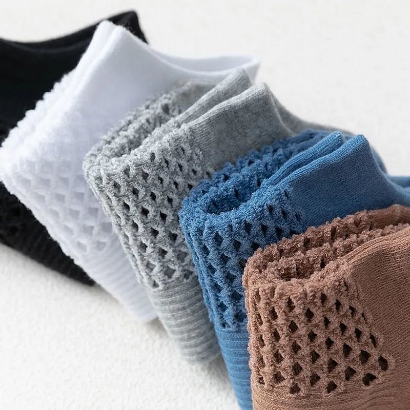 Men's 10 Pairs Ankle Socks No Show Socks Black White Color Plain Casual Daily Basic Thin Summer Spring Fall Cool Breathable3