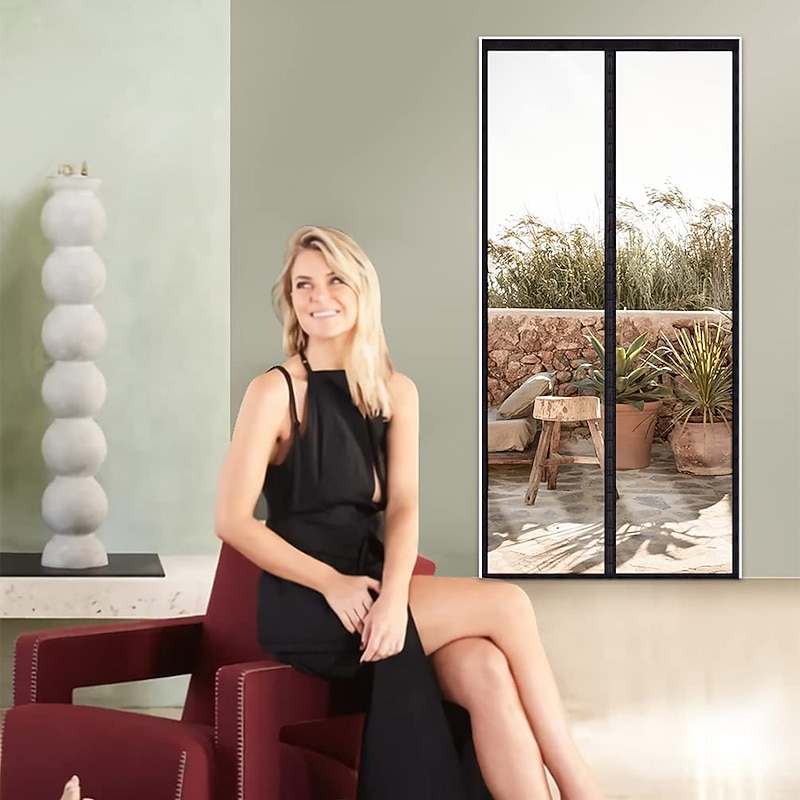 Magnetic Screen Door Portable, Fly Or Bug Screen Magnetic, Doorway For Sliding Door,Garage,Patio,Kitchen,Living,Window Room,Bedroom,Bar,Pet and Kid Easy Entry4
