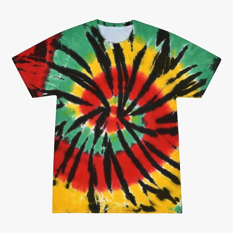 Unisex Retro Tie Dye Shirt for Men Women 1970S 1980S Hippies Retro Vintage Senior Tie-Dye Tee T-shirt Disco Casual Daily Halloween Carnival4