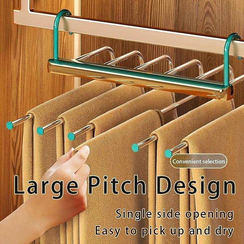 Folding Pant Rack Telescopic Multi-functional Pant Hanger Home Hanging Pant Special Pant Clip Wardrobe Storage Artifac4