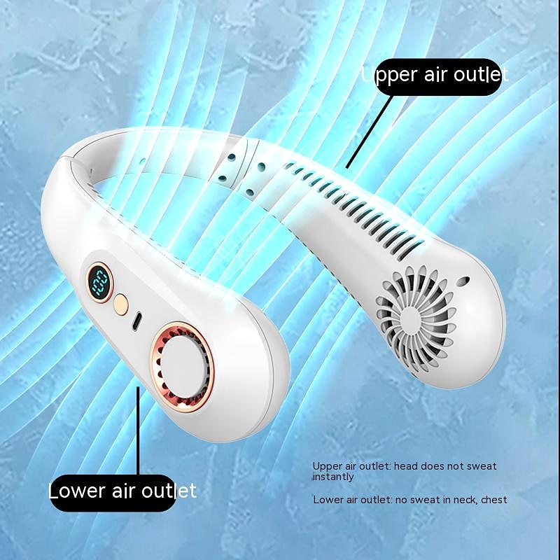 Mini Bladeless Neck Fan – USB Rechargeable Air Cooler with Digital Display, Portable Power Vent for Indoor and Outdoor Use 11