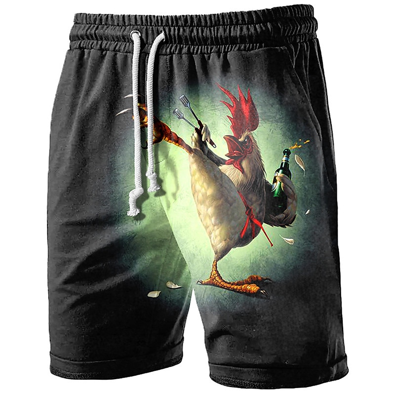 Men's Graphic Animal Turkey Shorts Summer Shorts Beach Shorts Mid Waist Streetwear Hawaiian Designer Casual Daily Holiday Drawstring Elastic Waist 3D Print Designer Clothing Apparel3