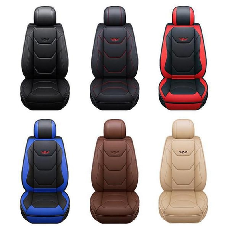 StarFire Universal 5D PU Leather Front Car Seat Cover Mat, Waterproof, Breathable Car Seat Protector3