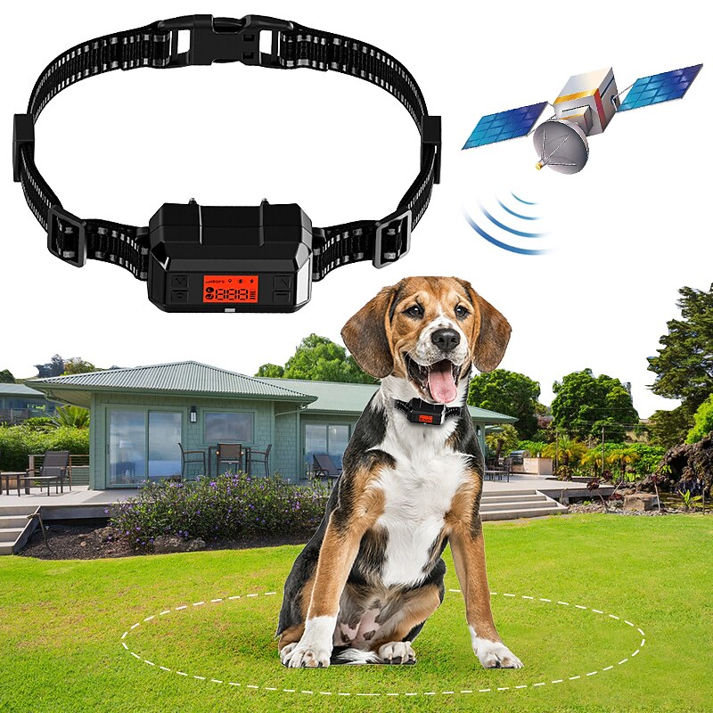 GPS Wireless Dog Fence Electric Dog Fence Pet Containment SystemRange 33-999 Yard Adjustable Warning Strength Rechargeable Harmless and Suitable for All Dogs(New Model for 2023!)3