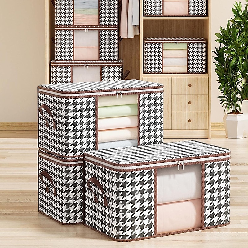 Visual Clothes Storage Bag Wardrobe Sorting Storage Box Portable Storage Bag Winter Quilt Storage Box