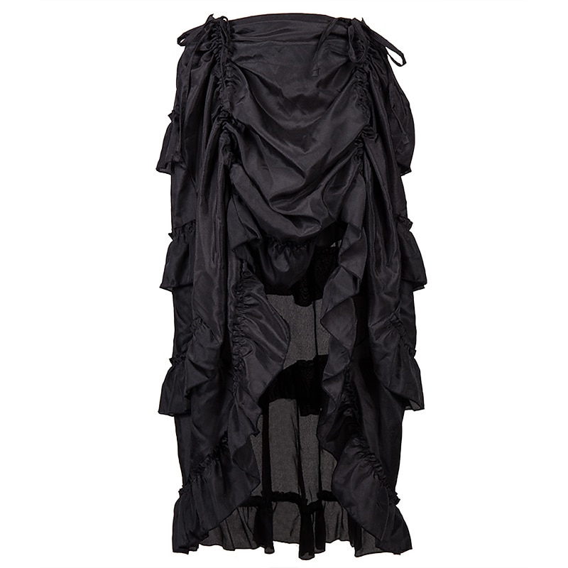 Pirate Retro Vintage Punk & Gothic Victorian Medieval Renaissance Steampunk Cosplay Costume Maxi Skirt Women's Girls' Drawstring Asymmetric Hem Costume Vintage Cosplay Dailywear Carnival Masquerade3