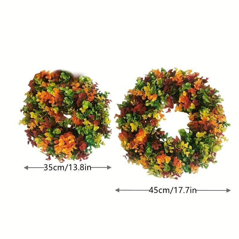 Fall Eucalyptus Farmhouse Wreath,Artificial Door Wreath, Front Door Decoration, Autumn Decoration Wreath, Autumn Decoration, Wall Wreath, Artificial Plants4