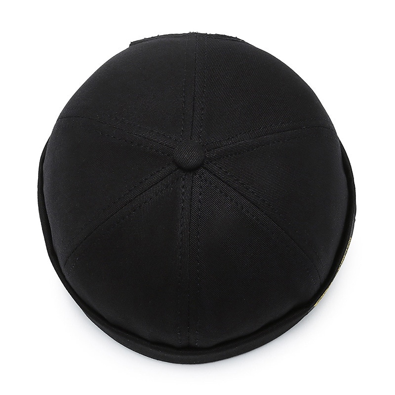 Unisex Docker Cap Brimless Hats Black White Cotton Travel Beach Outdoor Vacation Plain Adjustable Fashion4