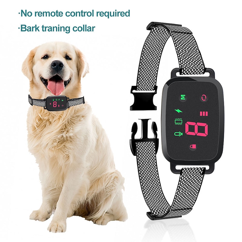 Electric Waterproof Anti-barking Pet Dog Training Collar LED Display No remote control required Automatic training dog collar4
