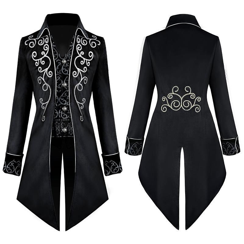 Prince Gentleman Plus Size Vintage Punk & Gothic Medieval 18th Century 17th Century Cosplay Costume Tuxedo Tailcoat Men's Embroidered Costume Vintage Cosplay Performance Stage Carnival Long Sleeve4