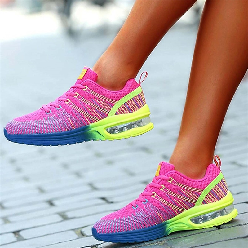 Women's Colorful Air Cushion Running Shoes – Breathable Mesh Athletic Sneakers for Walking, Gym & Outdoor Sports3