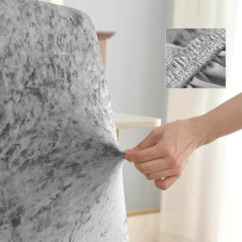 6 Pcs Stretch Dining Chair Covers, Burgundy XL/Oversized Spandex High Back Large Velvet Chair Cover Slipcover for Wedding Dining Room Kitchen Hotel Table Banquet4